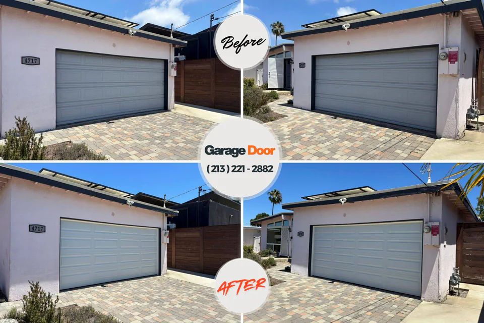 Before and after: garage door company Pleasantville, IA